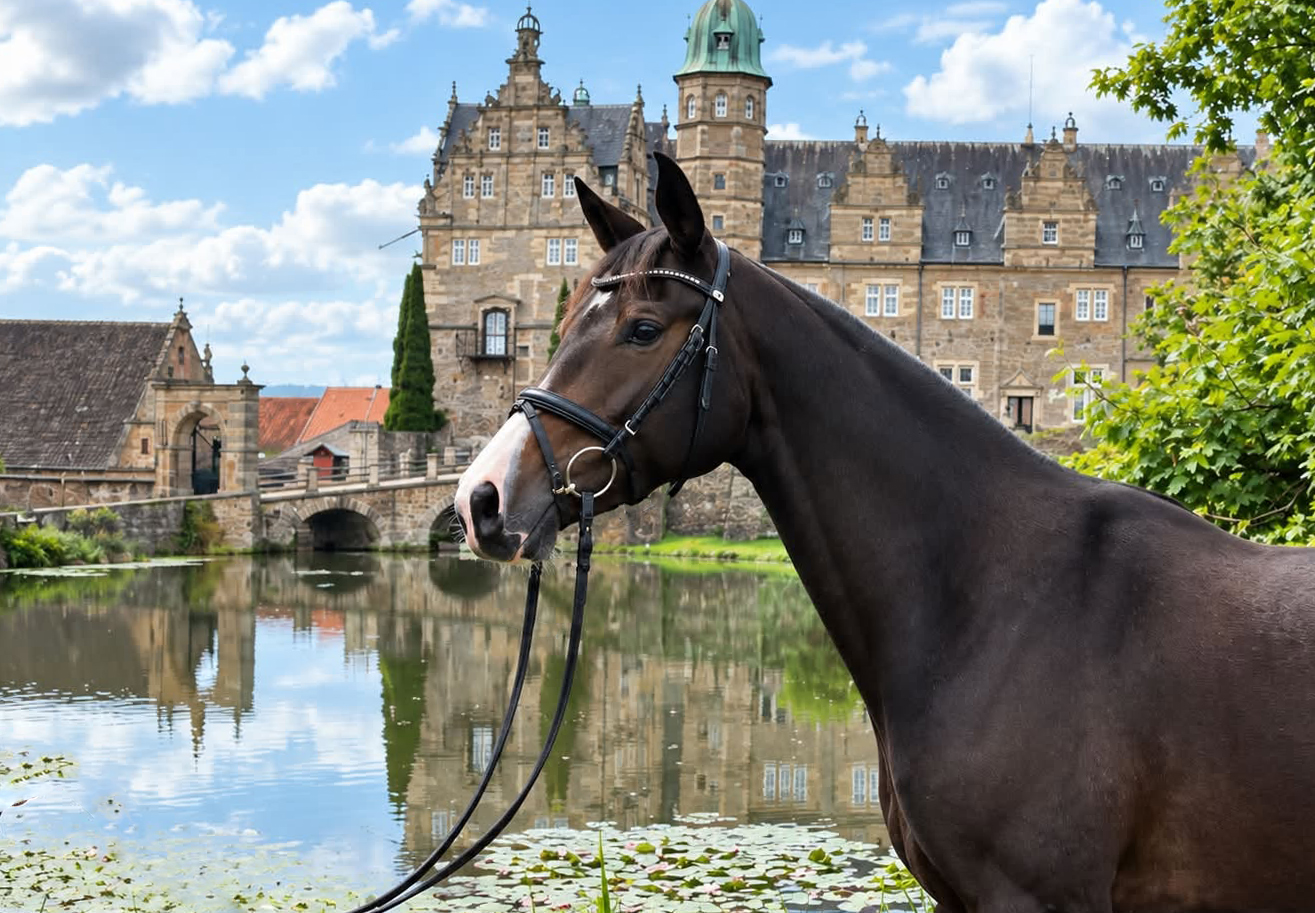 Trakehner Stute  Giavedia (dreijährig) - Trakehner Gestüt Hämelschenburg - Foto Beate Langels