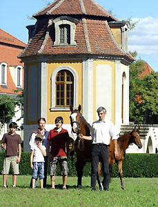 Familie Langels mit ihrem Graditzer-Champion 2008