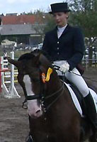 Trakehner Hengst Ostpreue v. Freudenfest mit seiner Besitzerin Meike Heinelt