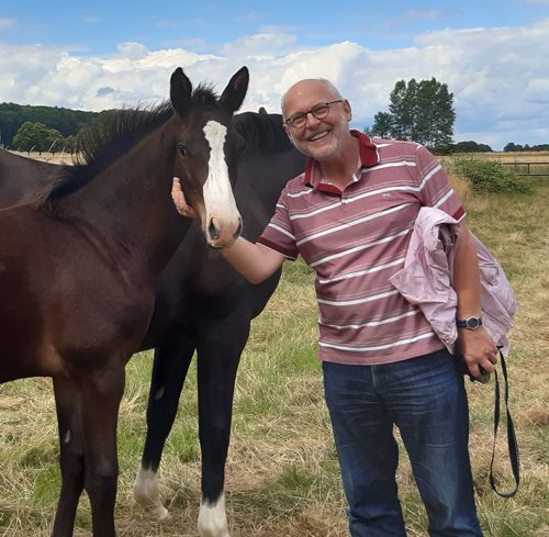 Erste Kontaktaufnahme mit Gavi di Gavi im Trakehner Gestt Hmelschenburg - Foto: Beate Langels